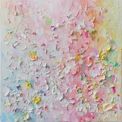A painting covered in various splatters of bright, colorful paint, creating a dynamic and energetic composition