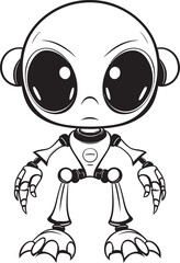 Galactic Explorer Vector Logo of Space Robot Cybernetic Guardian Emblematic Alien Robot Sentinel