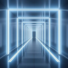 Silver neon tunnel entrance path design seamless tunnel lighting neon linear strip backgrounds