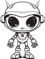 Cosmic Guardian Vector Icon of Alien Mechanism Robotic Traveler Alien Robot Logo Design