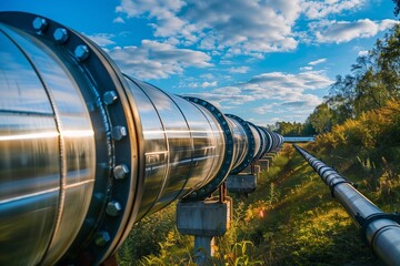 Pipelines Stretching Through Countryside - 760754386
