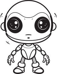 Celestial Guardian Emblematic Alien Robot Sentinel Futuristic Wanderer Vector Icon of Alien Robot