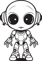 Robotic Wanderer Vector Icon of Alien Mechanism Cybernetic Voyager Alien Robot Logo Design