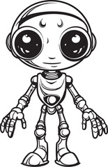 Astral Guardian Vector Logo of Extraterrestrial Robot Futuristic Wanderer Emblematic Alien Robot Sentinel