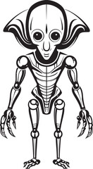Celestial Guardian Iconic Alien Robot Symbol Interstellar Traveler Vector Logo of Alien Robot