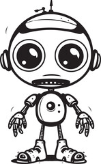 Robotic Wanderer Vector Emblem of Alien Robot Cybernetic Sentinel Iconic Alien Robot Symbol