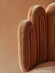 a close-up of a modern chair with an interesting design.