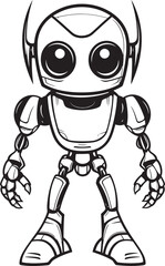 Futuristic Fusion Vector Emblem of Extraterrestrial Mechanism Astral Artifacts Iconic Alien Robot Symbol