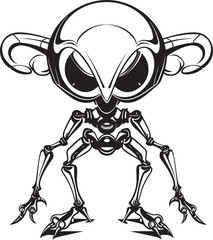 Techno Titans Vector Logo of Space Android Robotic Revelations Alien Robot Logo Design