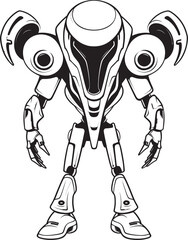 Fototapeta na wymiar Robotic Revelations Alien Robot Logo Design Cybernetic Cosmos Vector Icon of Futuristic Android