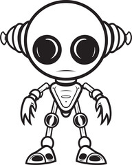 Celestial Creations Vector Logo of Space Robot Mechanical Marvels Iconic Alien Robot Emblem