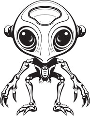 Mechanical Marvels Iconic Alien Robot Emblem Cosmic Constructs Vector Icon of Robotic Explorer