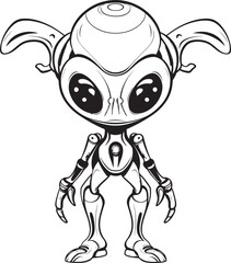 Mechanical Marvels Iconic Alien Robot Emblem Cosmic Constructs Vector Icon of Robotic Explorer