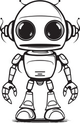 Mechanical Marvels Iconic Alien Robot Emblem Cosmic Creations Vector Icon of Robotic Explorer
