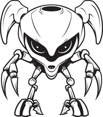 Futuristic Sentinel Extraterrestrial Emblem Design Interstellar Innovator Alien Robot Icon