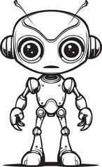 Interstellar Innovator Alien Robot Icon Galactic Guardian Vector Logo of Alien Automaton