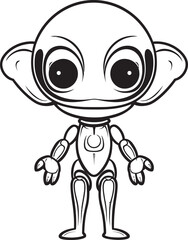 Astral Architect Extraterrestrial Logo Design Cybernetic Explorer Alien Robot Vector Icon
