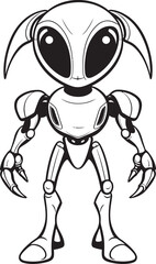 Robotic Wanderer Vector Icon of Alien Mech Astral Architect Extraterrestrial Logo Design