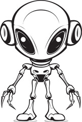 Celestial Construct Alien Robot Symbol Futuristic Explorer Vector Logo of Alien Bot