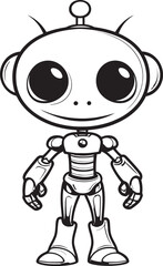 Interstellar Innovator Alien Robot Logo Cosmic Constructor Futuristic Android Icon