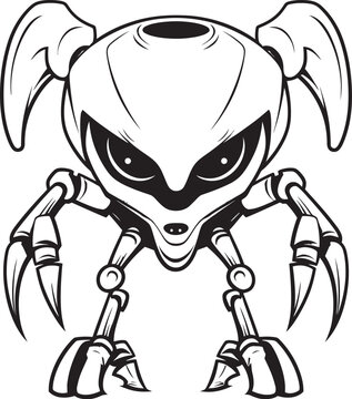 Futuristic Sentinel Extraterrestrial Emblem Design Interstellar Innovator Alien Robot Icon