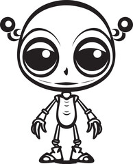 Robotic Wanderer Iconic Alien Robot Symbol Galactic Explorer Vector Logo of Space Robot