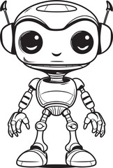 Cybernetic Wanderer Vector Icon of Alien Mechanism Intergalactic Defender Alien Robot Logo Design