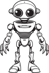 Futuristic Voyager Emblematic Alien Explorer Techno Wanderer Vector Icon of Alien Robot