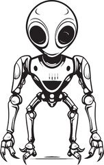 Robotic Sentinel Vector Logo of Extraterrestrial Robot Futuristic Voyager Emblematic Alien Explorer
