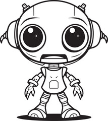 Futuristic Sentinel Emblematic Robot Sentinel Celestial Wanderer Vector Icon of Alien Robot