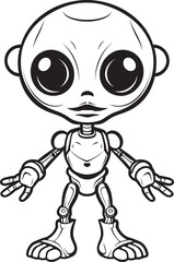 Galactic Guardian Vector Icon of Robot Protector Space Age Sentinel Alien Robot Logo Design