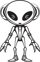 Extraterrestrial Guardian Iconic Alien Robot Symbol Technological Voyager Vector Logo of Alien Explorer