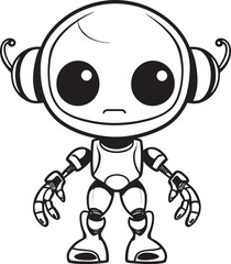 Robotic Wanderer Vector Emblem of Alien Robot Astral Explorer Iconic Alien Robot Symbol