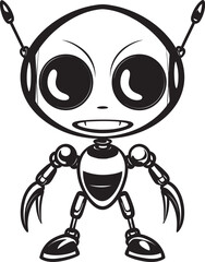 Celestial Guardian Alien Robot Logo Design Mechanical Wanderer Vector Emblem of Alien Robot