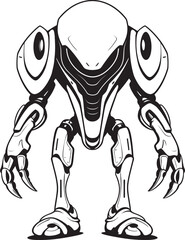 Galactic Guardian Vector Logo of Alien Robot Cybernetic Sentinel Iconic Alien Robot Emblem