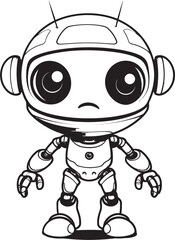 Celestial Guardian Alien Robot Logo Design Robotic Wanderer Vector Emblem of Space Robot