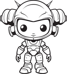Galactic Guardian Vector Logo of Robotic Guardian Cosmic Sentinel Emblematic Alien Robot