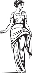 Grecian Goddess Vector Logo of Greek Goddess Hellenic Harmony Iconic Emblem of Ethereal Beauty