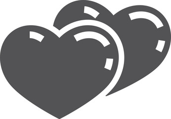 Hearts pair black icon. Love romantic symbol