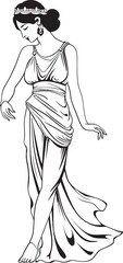 Mythical Muse Vector Design of Ethereal Beauty Olympian Elegance Iconic Emblem of Greek Beauty