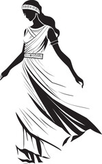 Hellenic Harmony Vector Design of Ethereal Beauty Classical Elegance Iconic Emblem of Ancient Beauty