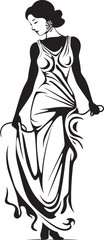 Olympian Allure Iconic Emblem of Greek Beauty Classical Charm Vector Design of Ancient Beauty