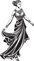 Pantheon Princess Iconic Emblem of Greek Goddess Olympian Allure Vector Logo of Ancient Beauty