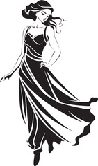 Fototapeta premium Muses Grace Iconic Emblem of Greek Muse Athenas Aura Vector Logo of Ancient Goddess