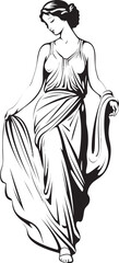 Olympian Elegance Iconic Emblem of Ethereal Beauty Grecian Goddess Vector Design of Greek Goddess