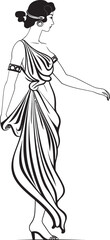 Grecian Grace Vector Logo of Ancient Beauty Hellenic Heritage Iconic Emblem of Greek Goddess