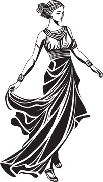 recommend clip art: Pantheon Princess Iconic Emblem of Greek Goddess Olympian Allure Vector Logo of Ancient Beauty