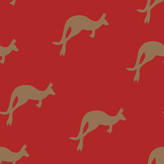 Seamless pattern with Kangaroo silhouette on color background. Vector illustration for card design, poster, fabric, textile. Pray for Australia and animals