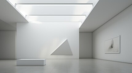 Minimalist concept for a modern art gallery  AI generated illustration