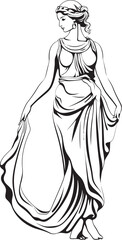 Fototapeta na wymiar Athenas Aura Vector Logo of Ancient Beauty Grecian Goddess Iconic Emblem of Greek Beauty